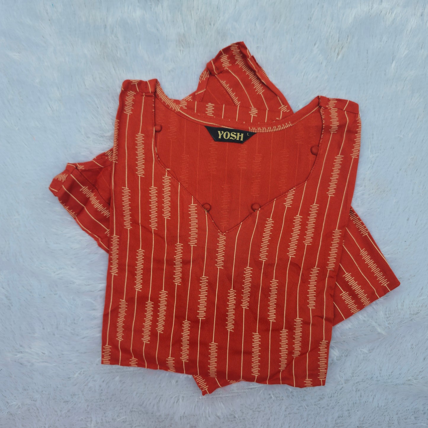 Casual Wear Rayon Kurti | Rust