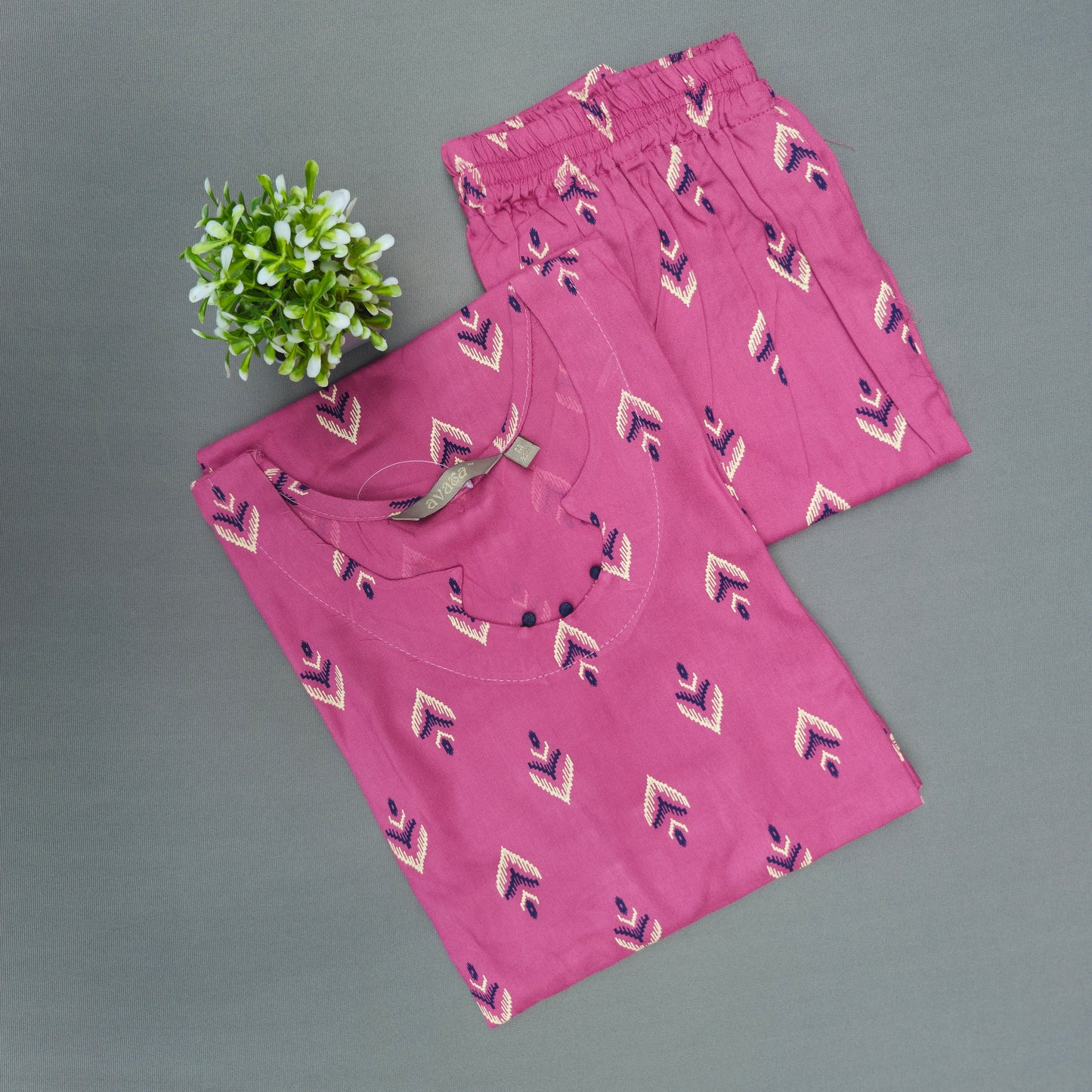 Premium Rayon Office Wear Co-ord Set | Magenta