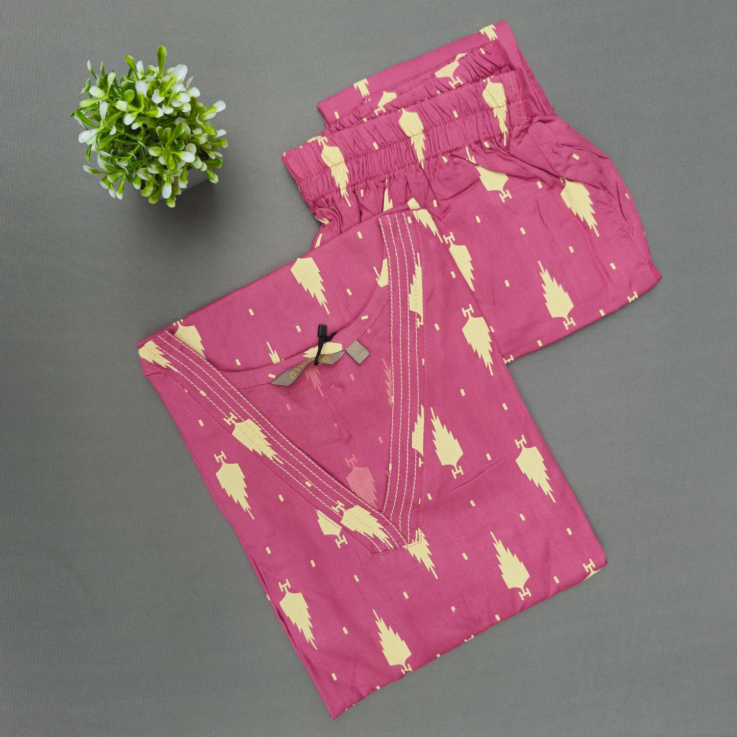 Premium Rayon Office Wear Co-ord Set | Magenta