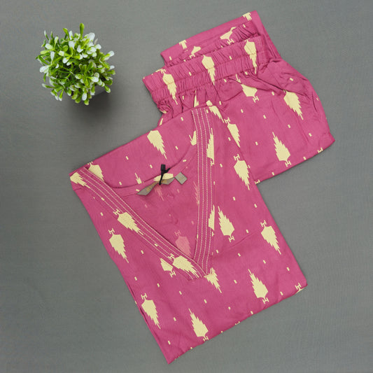 Premium Rayon Office Wear Co-ord Set | Magenta