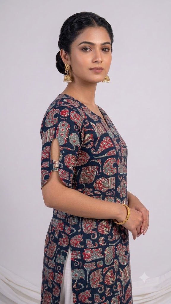 Zorra Premium Kalamkari Cotton Kurti