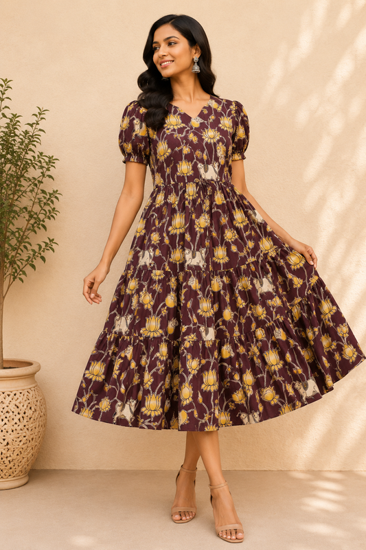 Kalamkari Hand Printed Frock