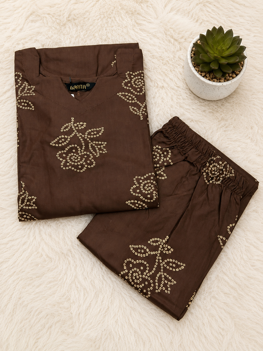Premium Rayon Co-ord Set for Women| Brown