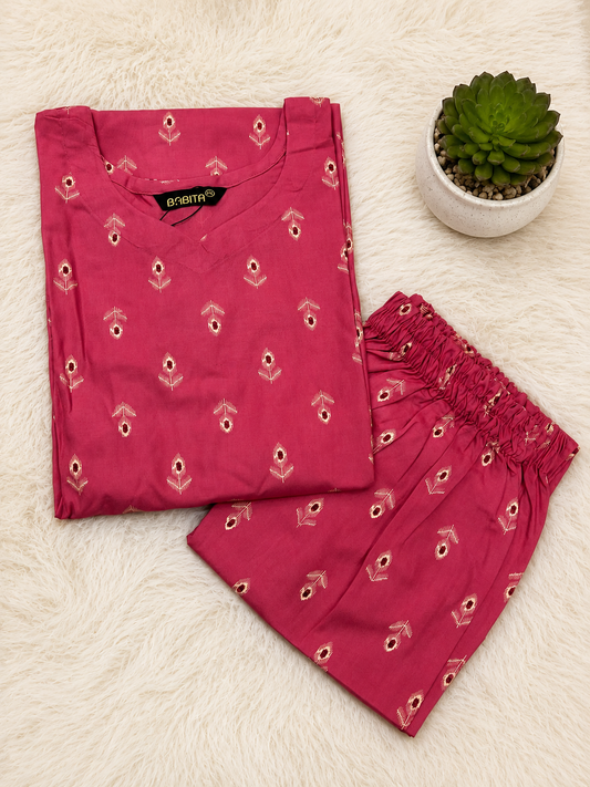 Premium Rayon Co-ord Set for Women| Pink