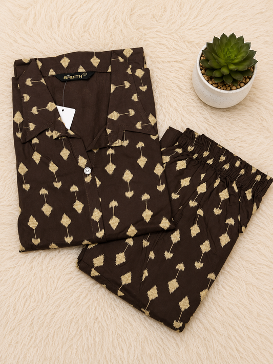 Premium Rayon A-Line Co-ord Set | Choco Brown