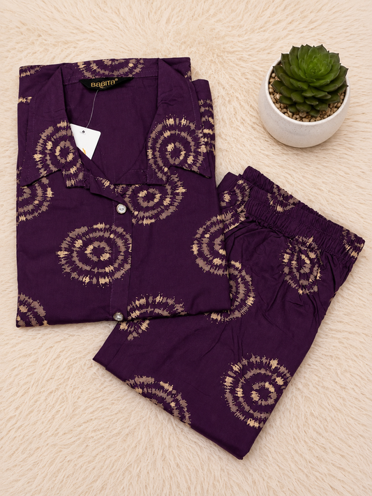 Premium Rayon A-Line Co-ord Set | Purple