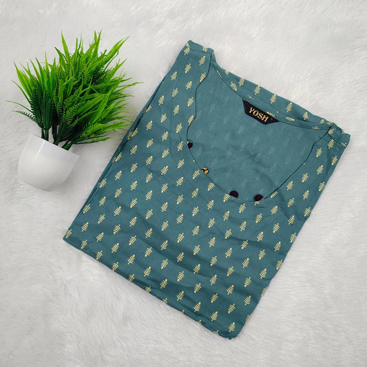 Casual Wear Rayon Kurti | Blue