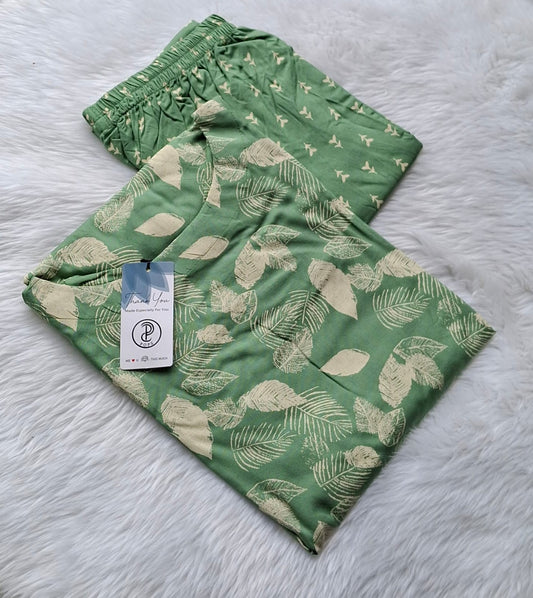 🌿Sage Green Botanical Co-ord Set | Liva Rayon