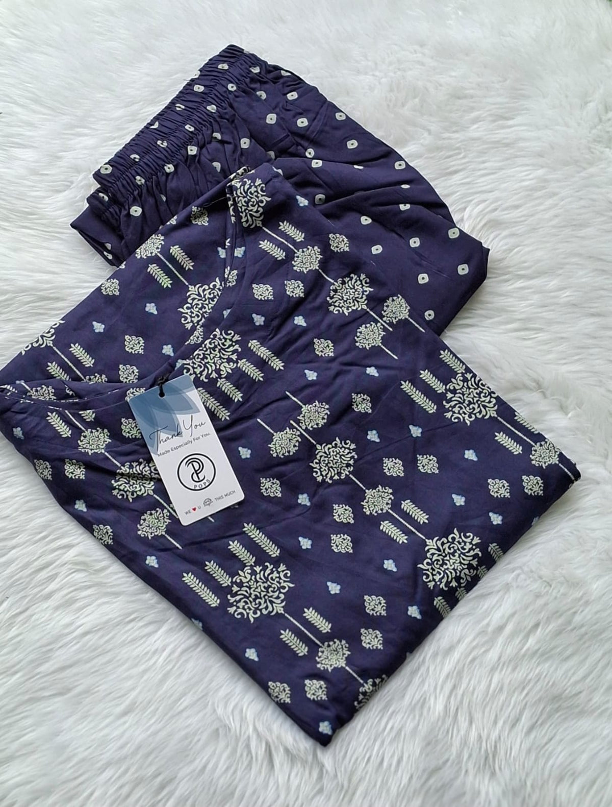 💜Deep Purple Floral Charm Co-ord Set | Liva Rayon