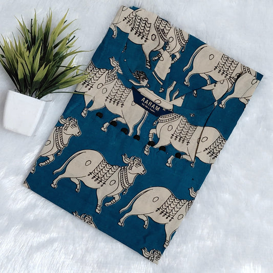 Kalamkari Cotton Hand Printed Kurti | Blue