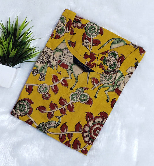 Kalamkari Cotton Hand Printed Kurti | Yellow