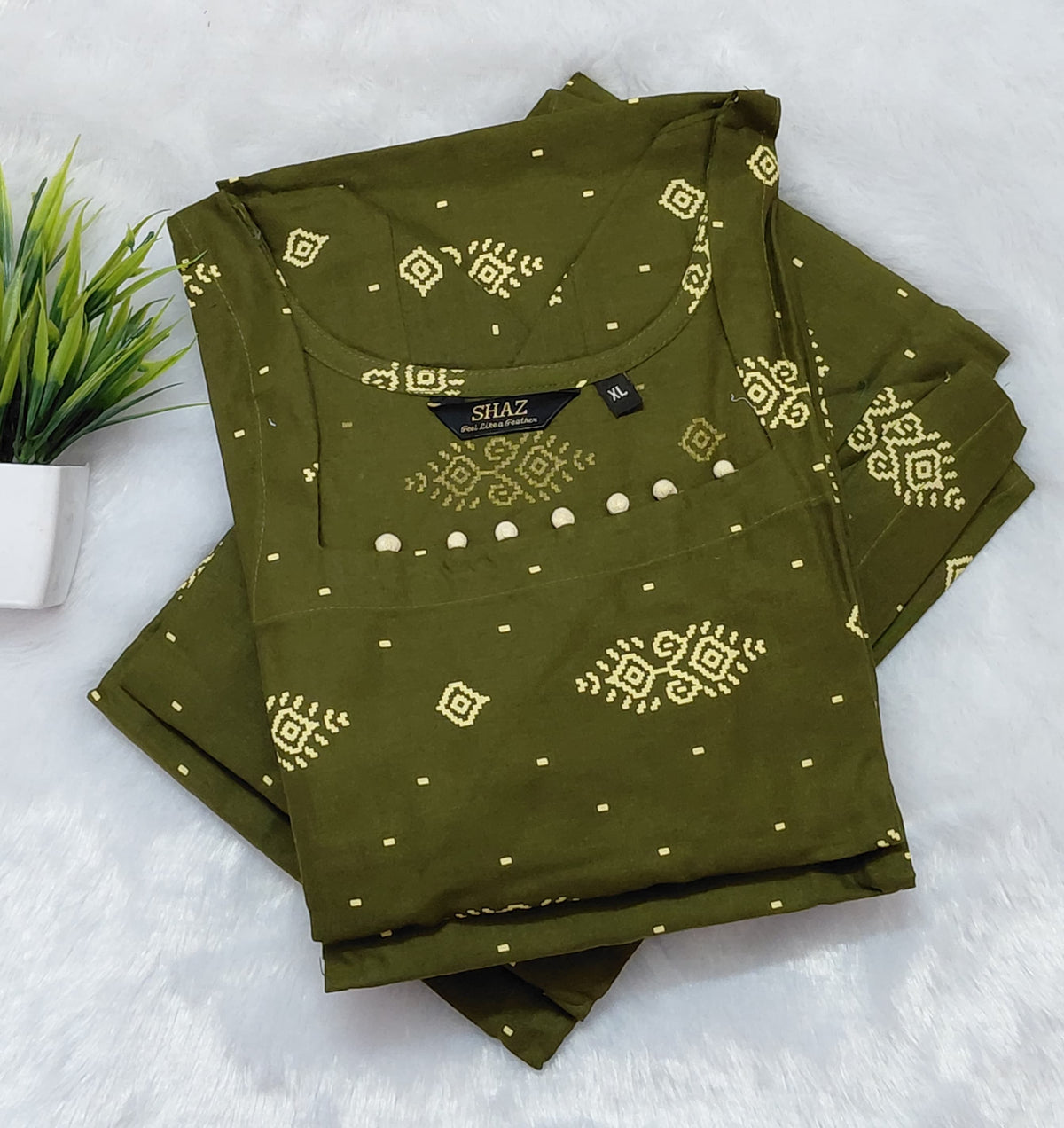 Premium Cotton Kurti | Trendy Neck Pattern