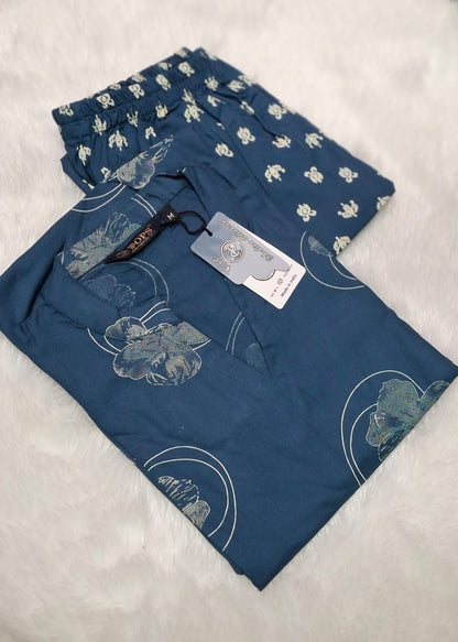 LIVA Certified Rayon Floral Print Co-ord Set | Blue