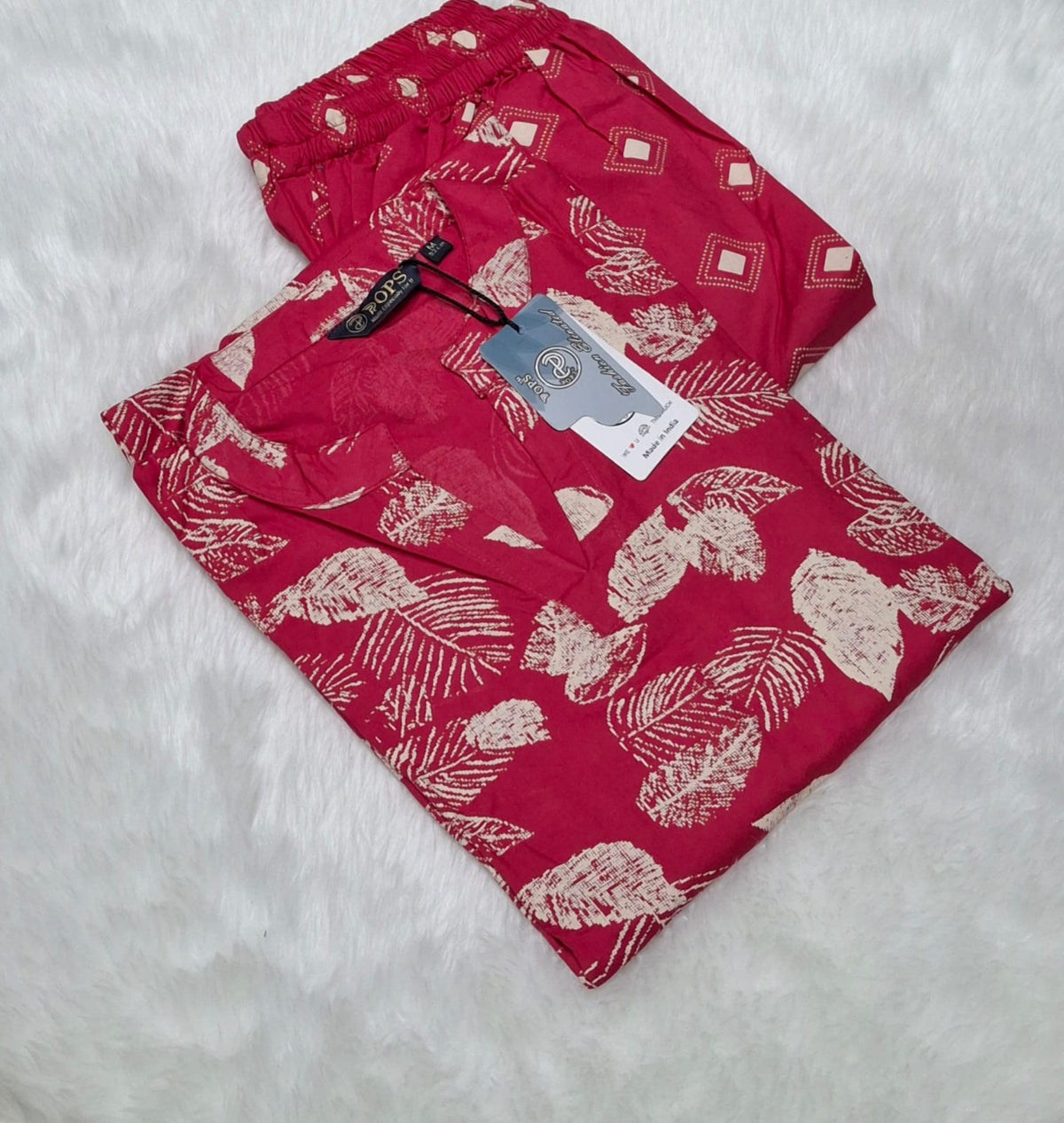 LIVA Certified Rayon Floral Print Co-ord Set | Red