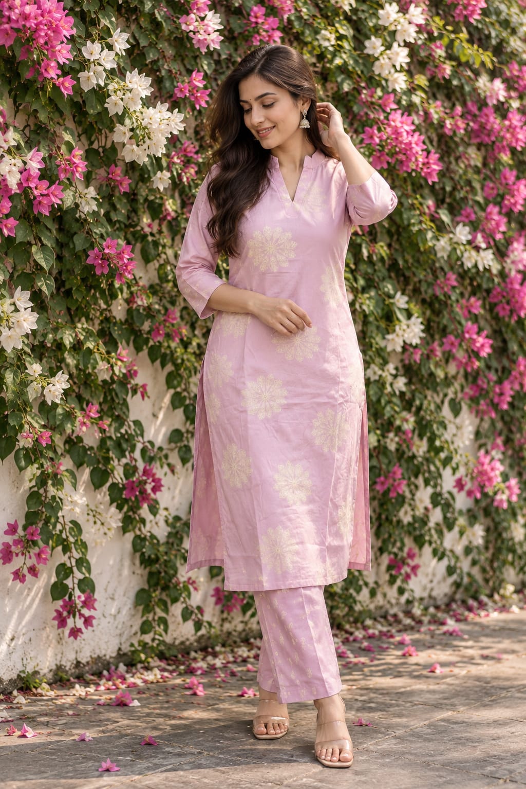 LIVA Certified Rayon Floral Print Co-ord Set | Pink