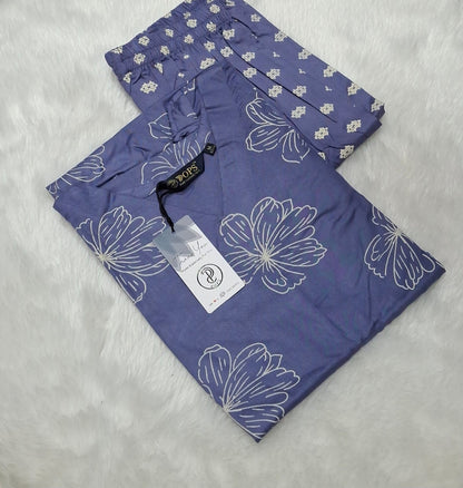 LIVA Certified Rayon Floral Print Co-ord Set | Blue