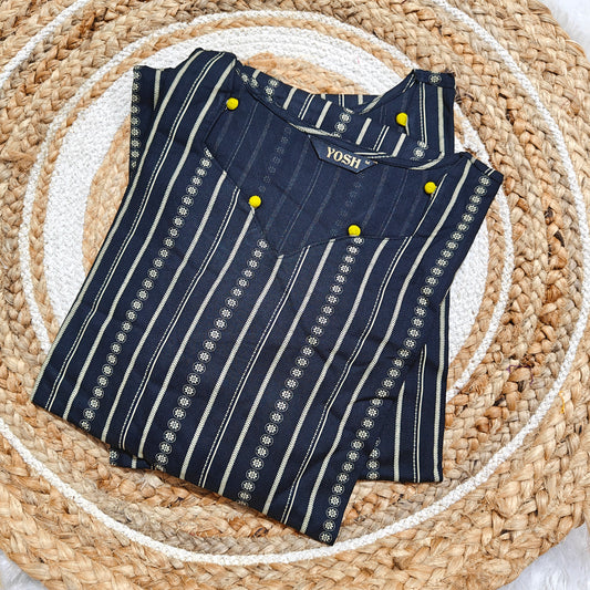 Premium Rayon Straight Fit Kurti | Black