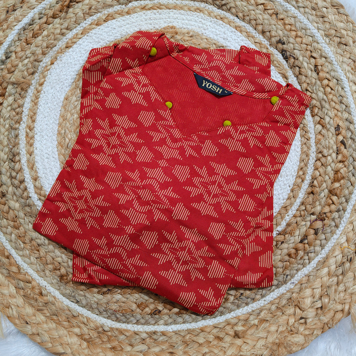 Premium Rayon Straight Fit Kurti | Red