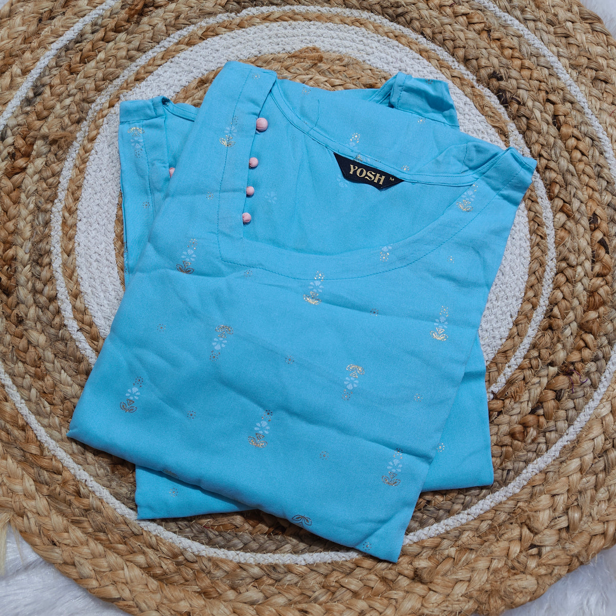 Premium Rayon Straight Fit Kurti | Blue