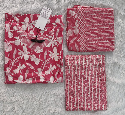 Cotton Kurta Set with Dupatta