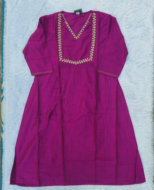 Festive Embroidery A-Line Kurti