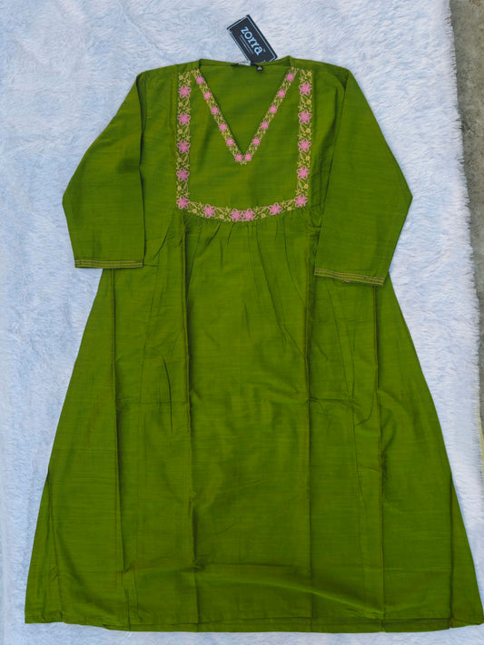 Festive Embroidery A-Line Kurti