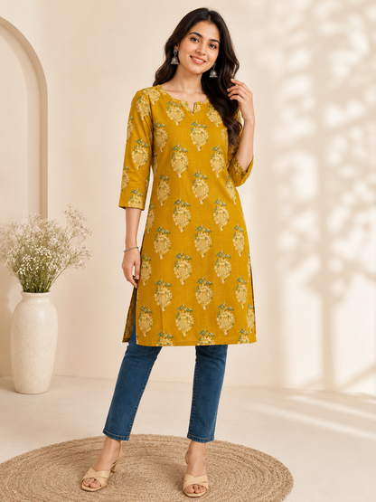 Women Office Wear Mul Cotton Kurti