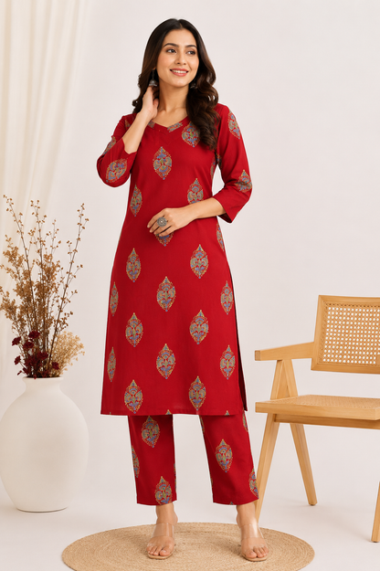 Women Cotton Printed Co-Ord Set