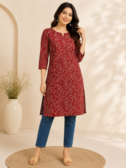 Women Office Wear Mul Cotton Kurti