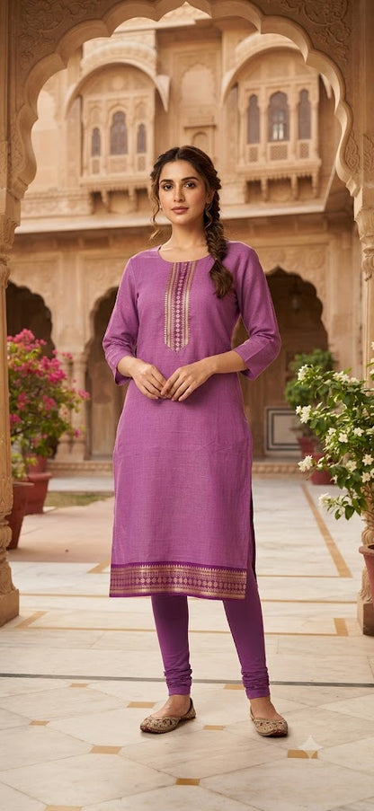 Rose Pink & Magenta Chettinad Cotton Kurti